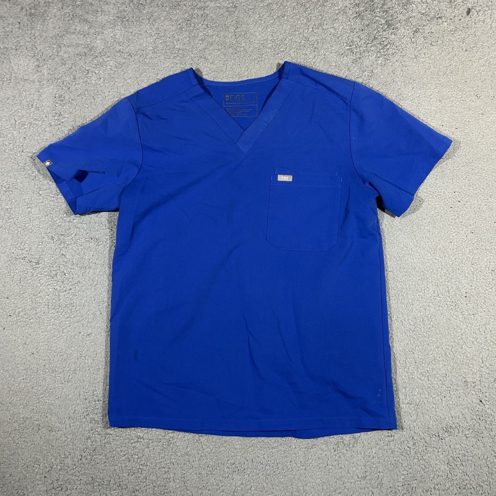 FIGS Catarina One-Pocket Blue Scrub Top Womens Size Medium #2471